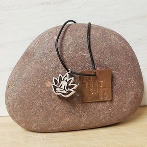 Namaste inspired lotus charm necklace